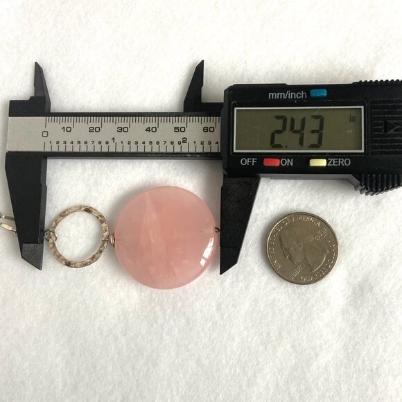 Sterling Silver 925 Round Pink Jadeite Disc Pendant Necklace 18" Paddle Chain - Picture 14 of 16